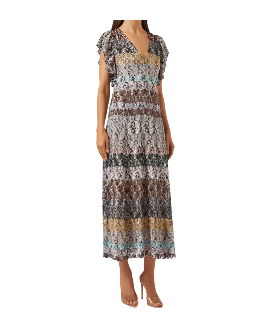 V-Neck Midi Dress