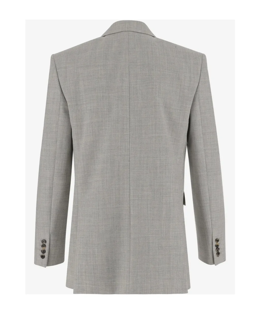 Saint Laurent Double-Breasted Long-Sleeved Jacket