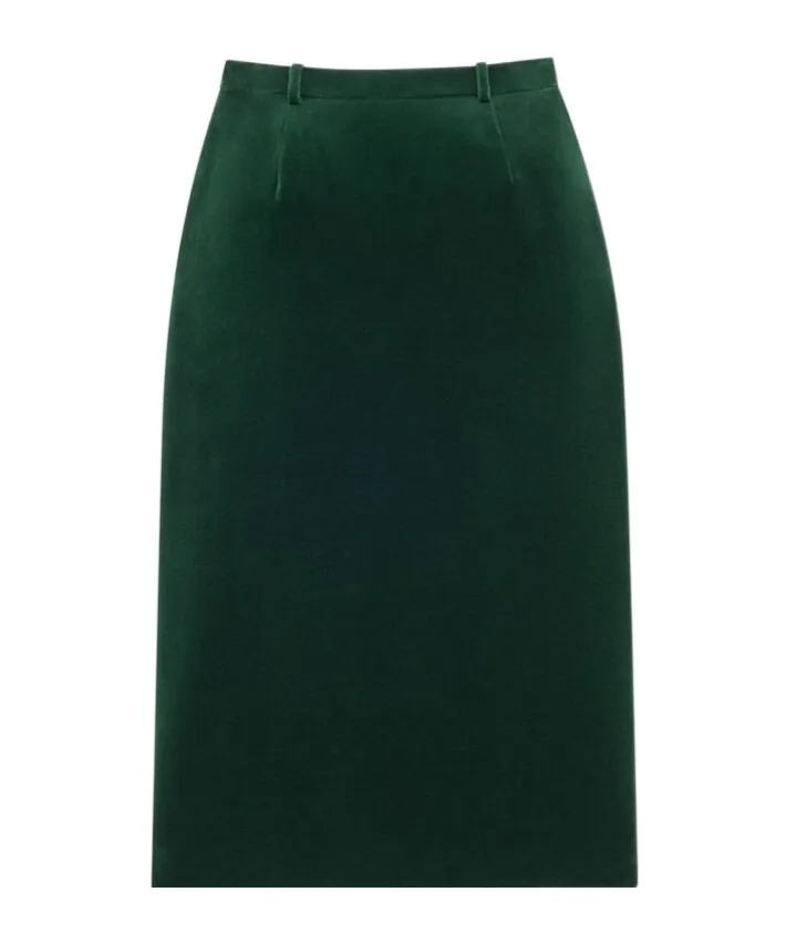 Saint Laurent Velvet Wrap Midi Skirt