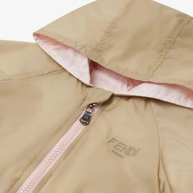 Reversible Pink Nylon Baby Windbreaker Jacket