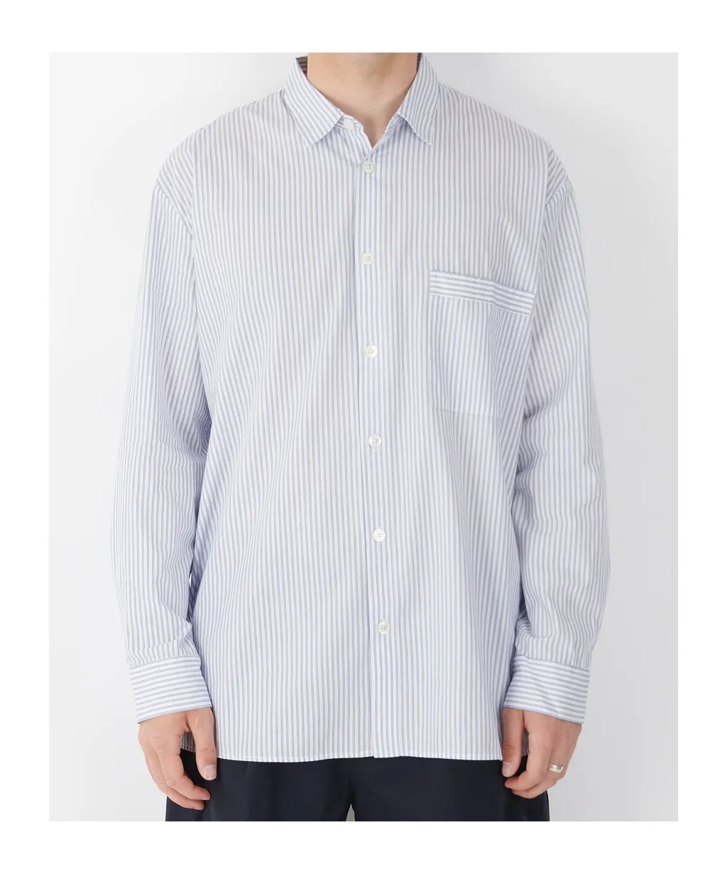 Striped Poplin Pajama Shirt