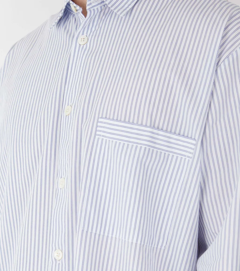 Striped Poplin Pajama Shirt