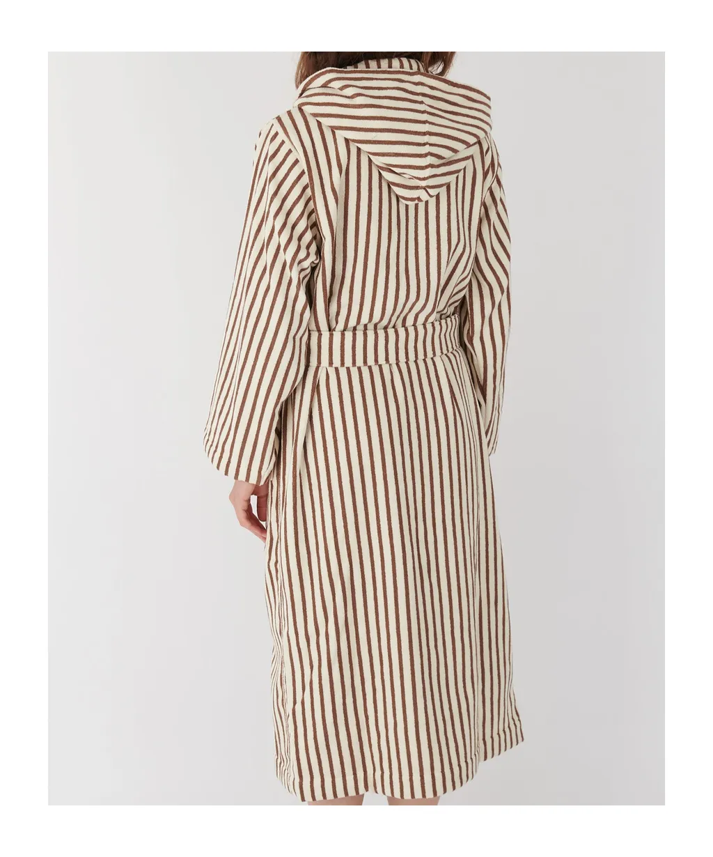 Striped Hooded Bathrobe