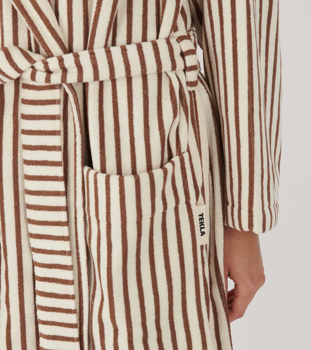 Striped Hooded Bathrobe
