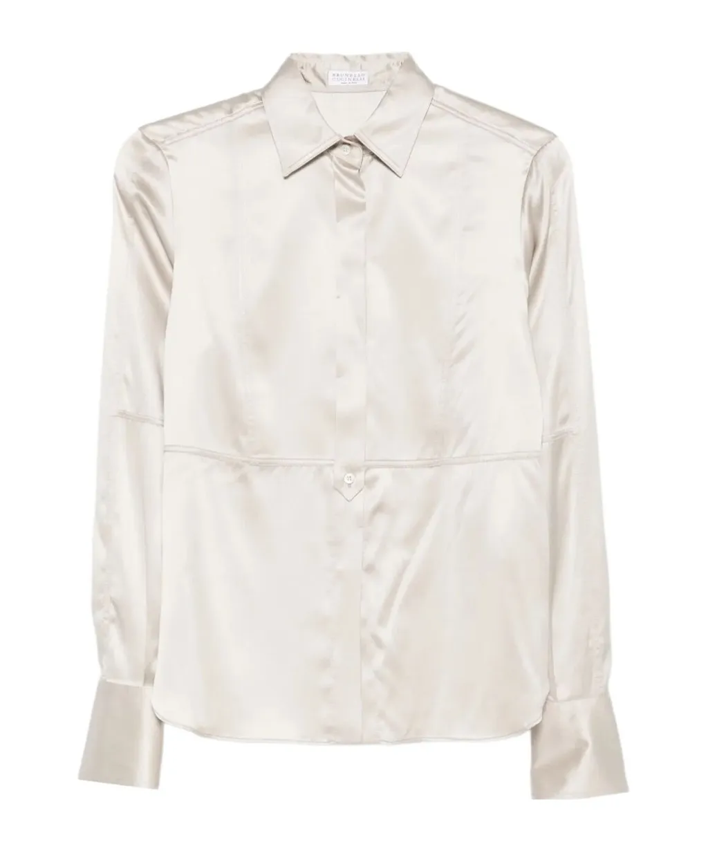 Long-Sleeve Silk Shirt