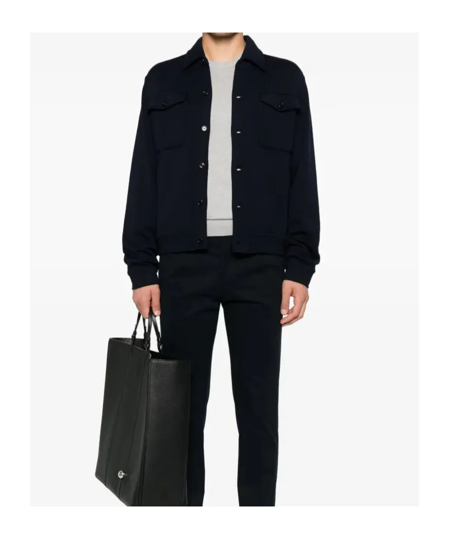 Buttoned Flap-Pocket Jacket