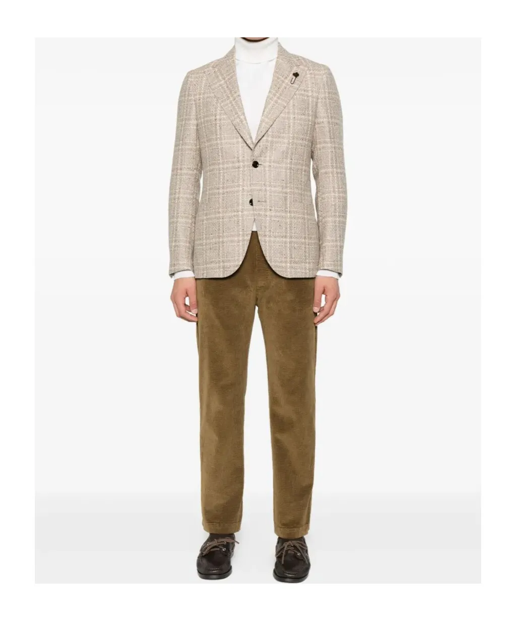 Checked Two-Button Jacket