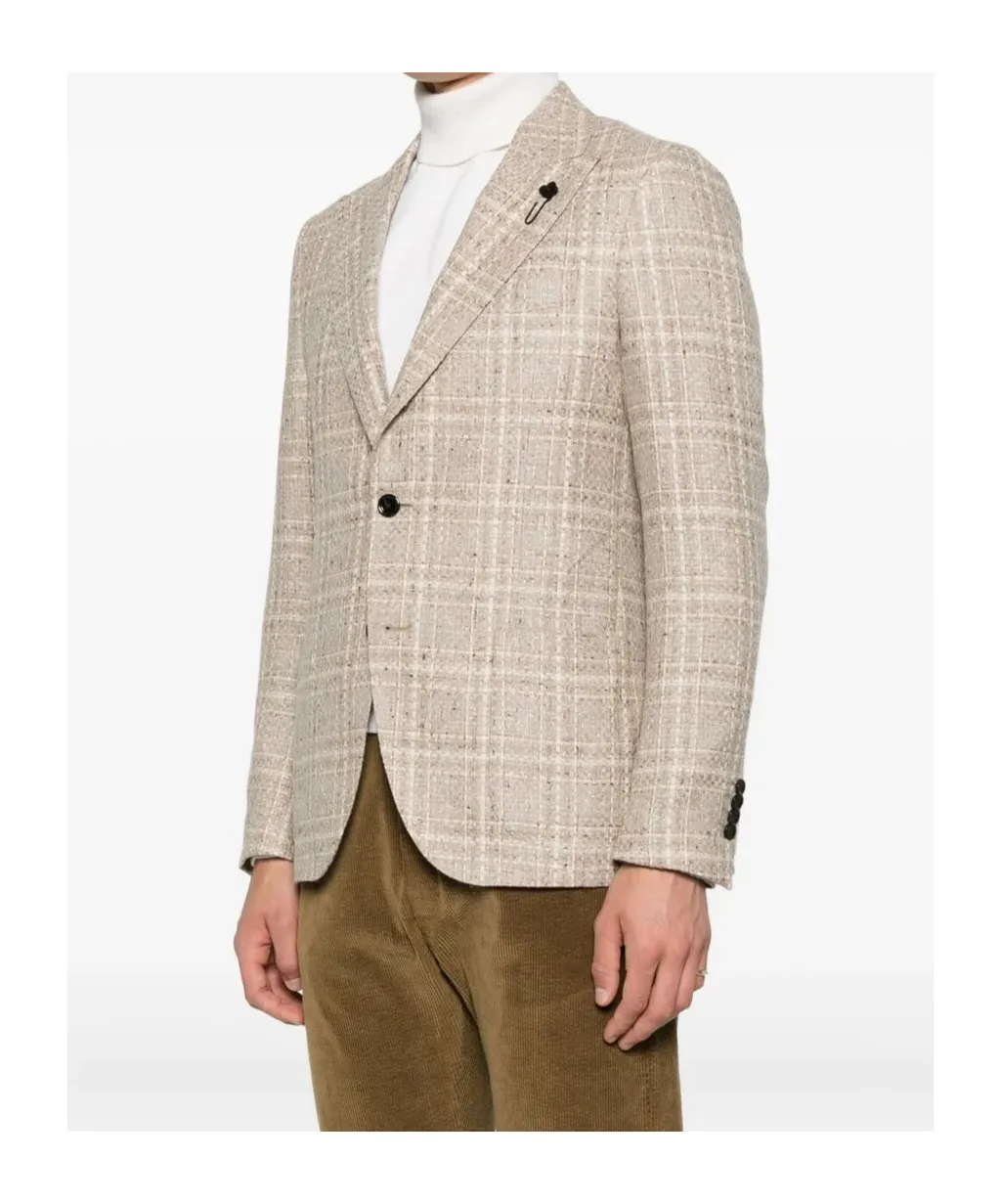 Checked Two-Button Jacket