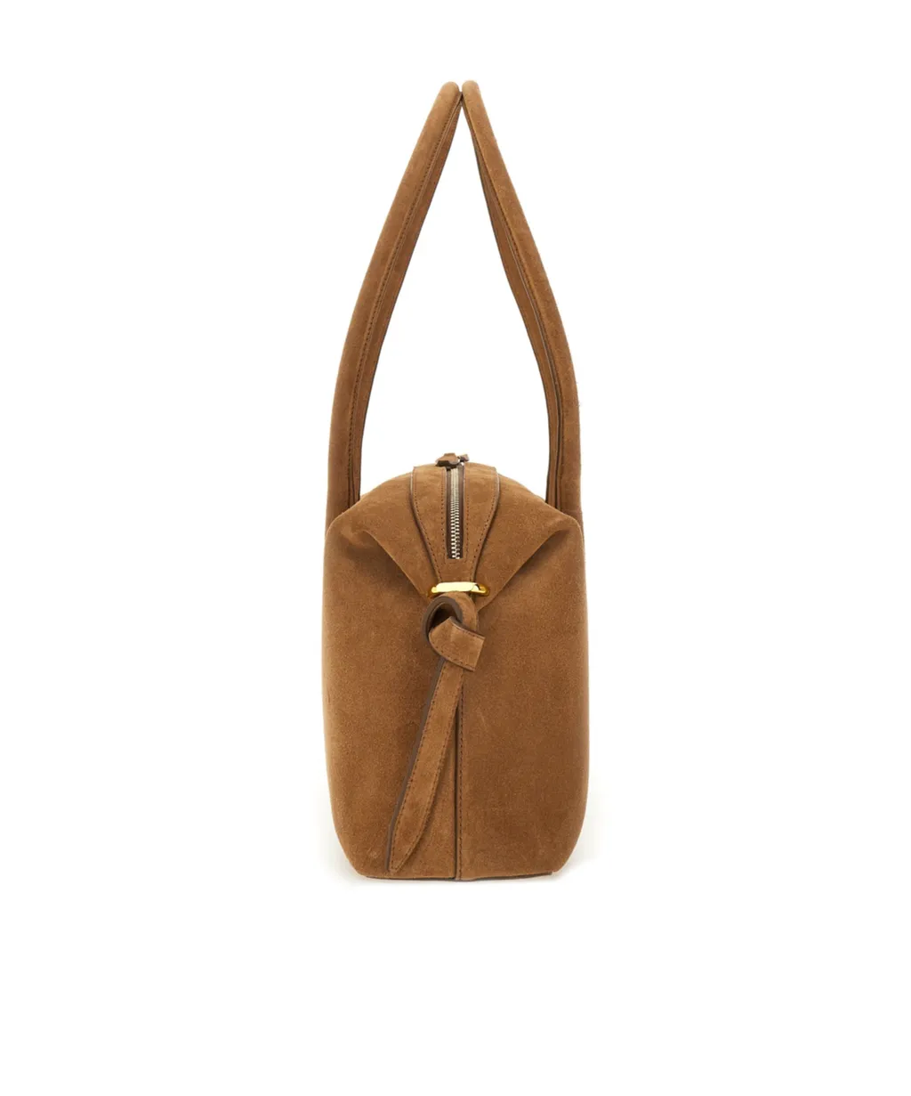 Suede Top-Handle Shoulder Bag