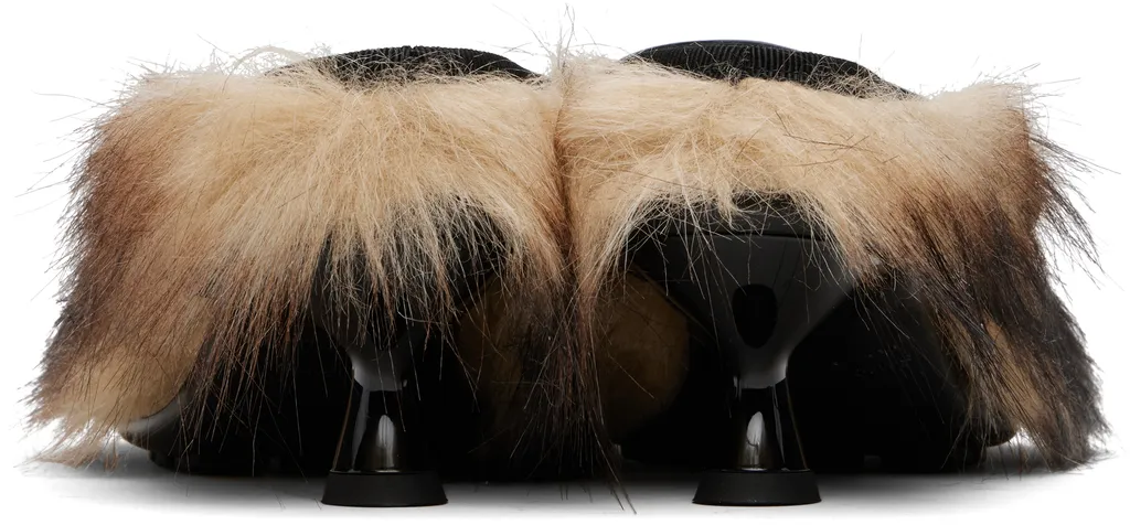 Faux Fur Grip Mules
