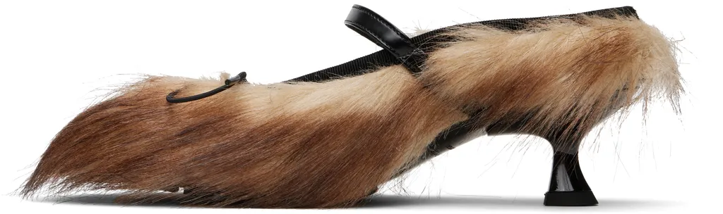 Faux Fur Grip Mules