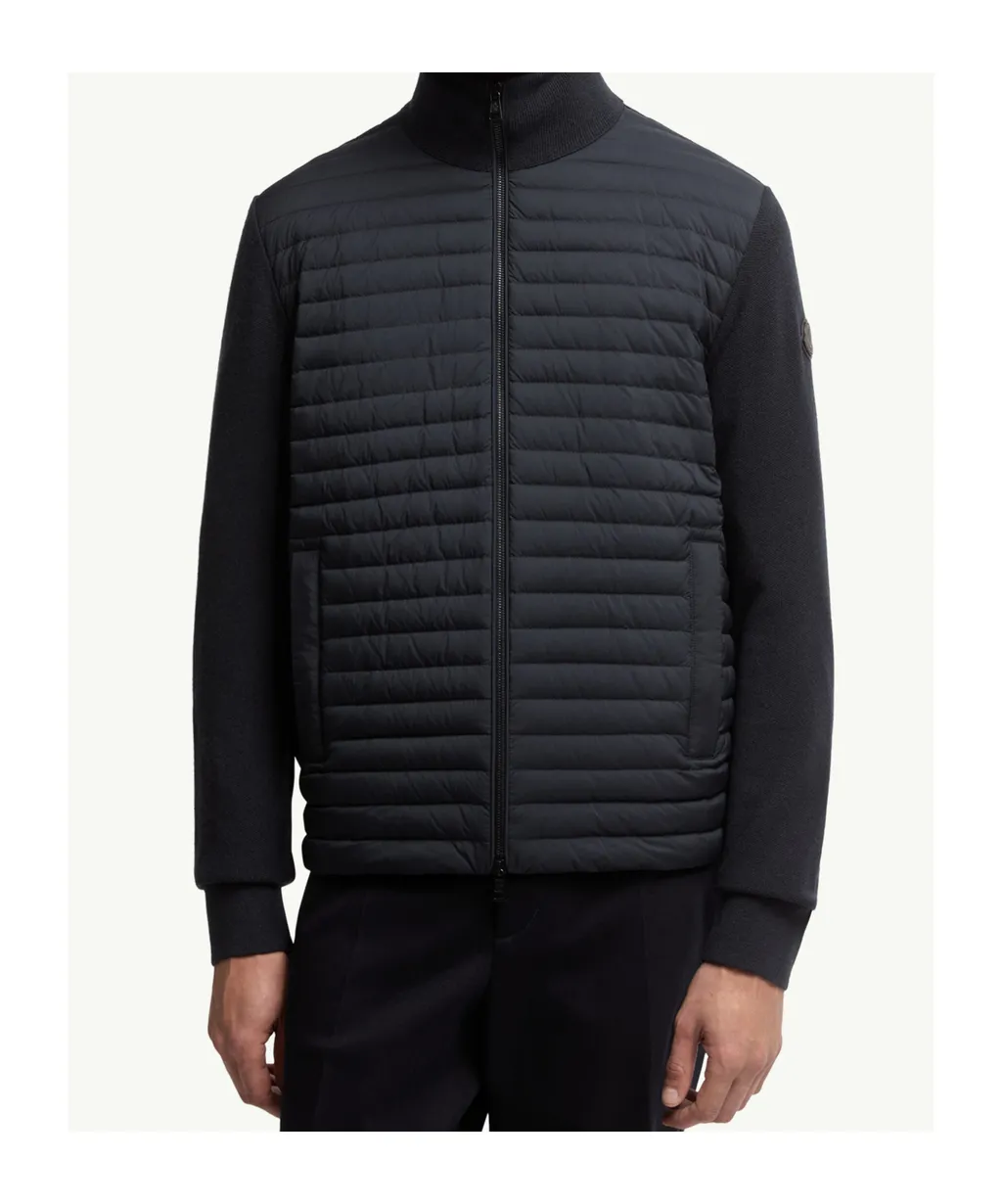 Padded Wool & Cashmere Zip-Up Cardigan