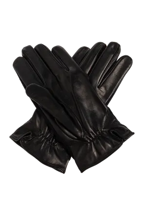 Leather-Trimmed Wool Gloves