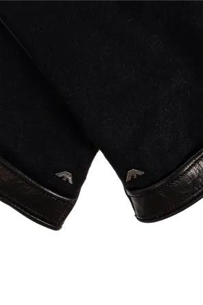 Leather-Trimmed Wool Gloves