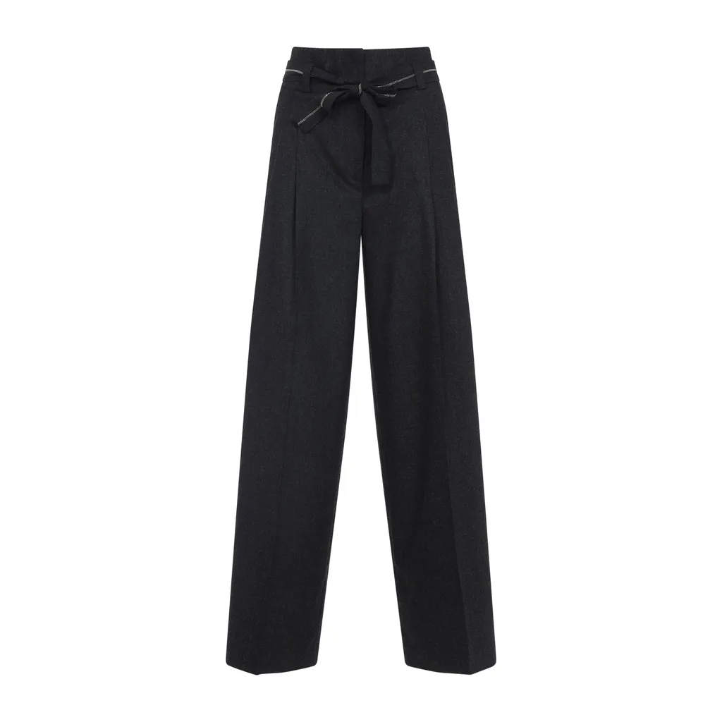 Pleated Belted Trousers