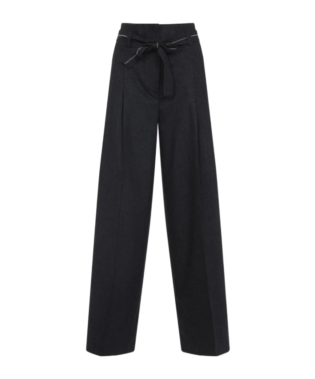 Pleated Belted Trousers