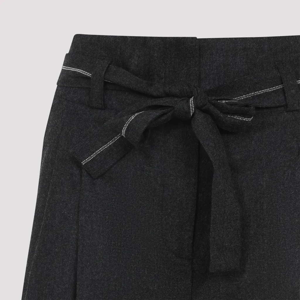 Pleated Belted Trousers