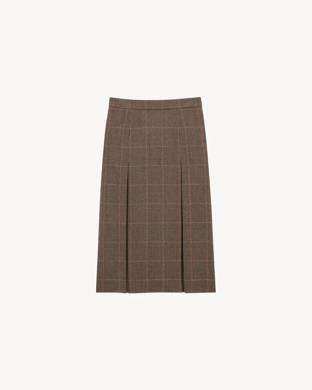 Midi Skirt In Prince Of Wales Wool And Cashmere