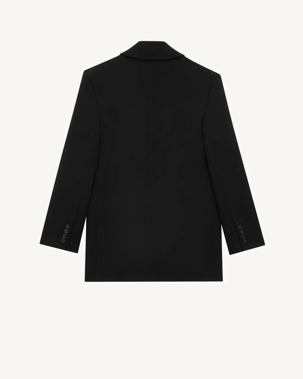 Saint Laurent Double-Breasted Long-Sleeved Peacoat