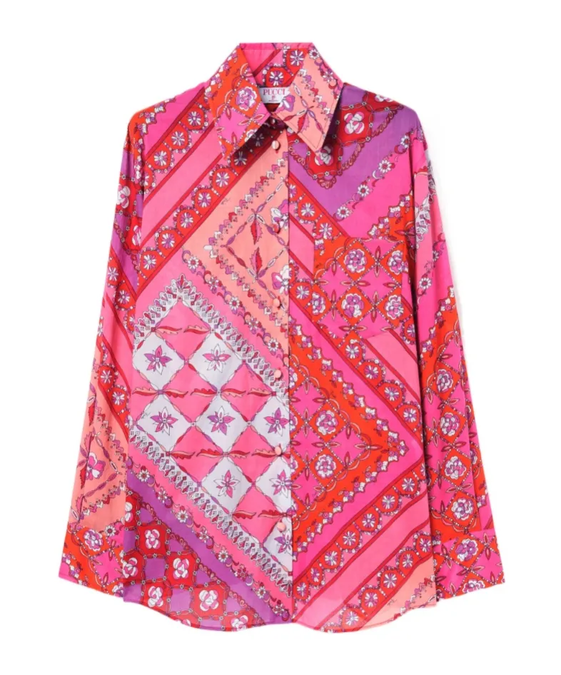 Floral-Patchwork Cotton Shirt