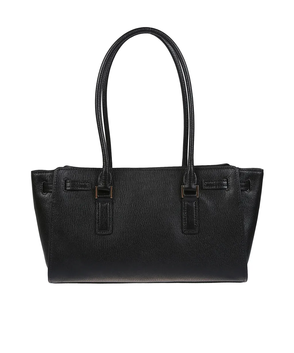 Double-Handle Leather Shoulder Bag