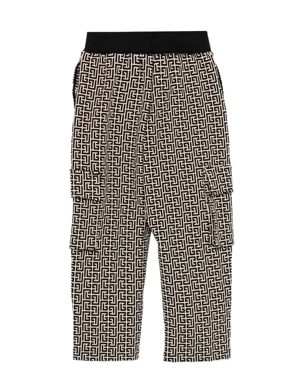 Geometric-Pattern Cargo Trousers