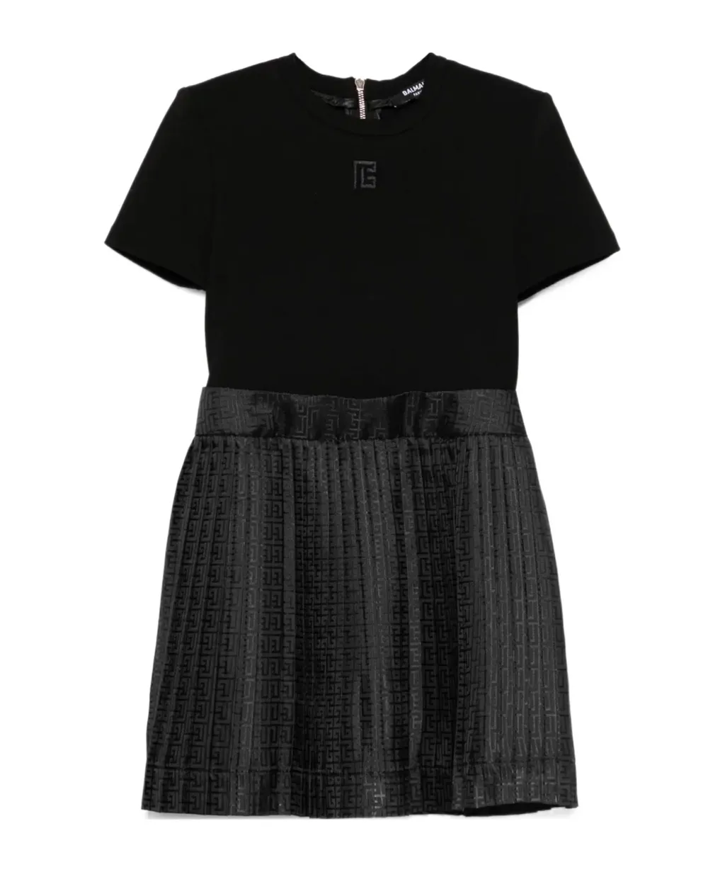 Pleated Logo Dress