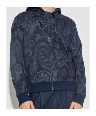 Paisley-Print Zip-Up Hoodie