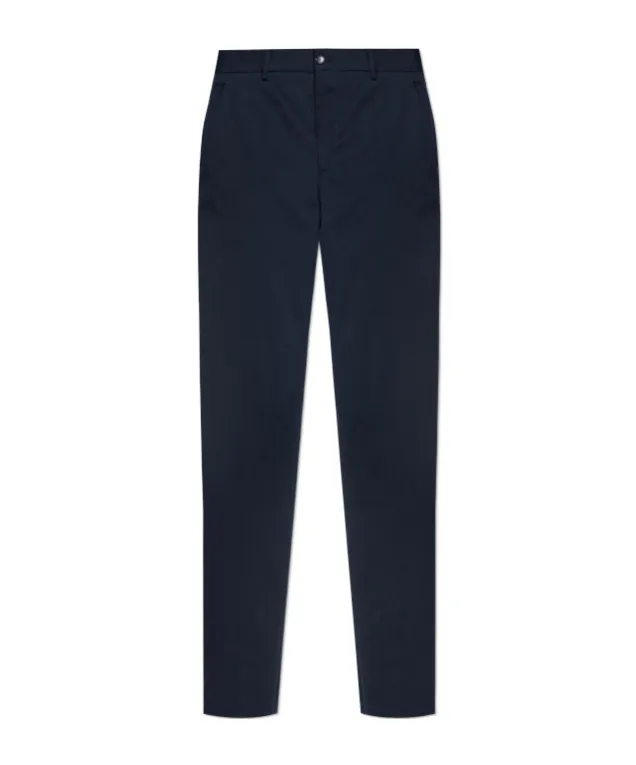 Flat-Front Cotton Trousers