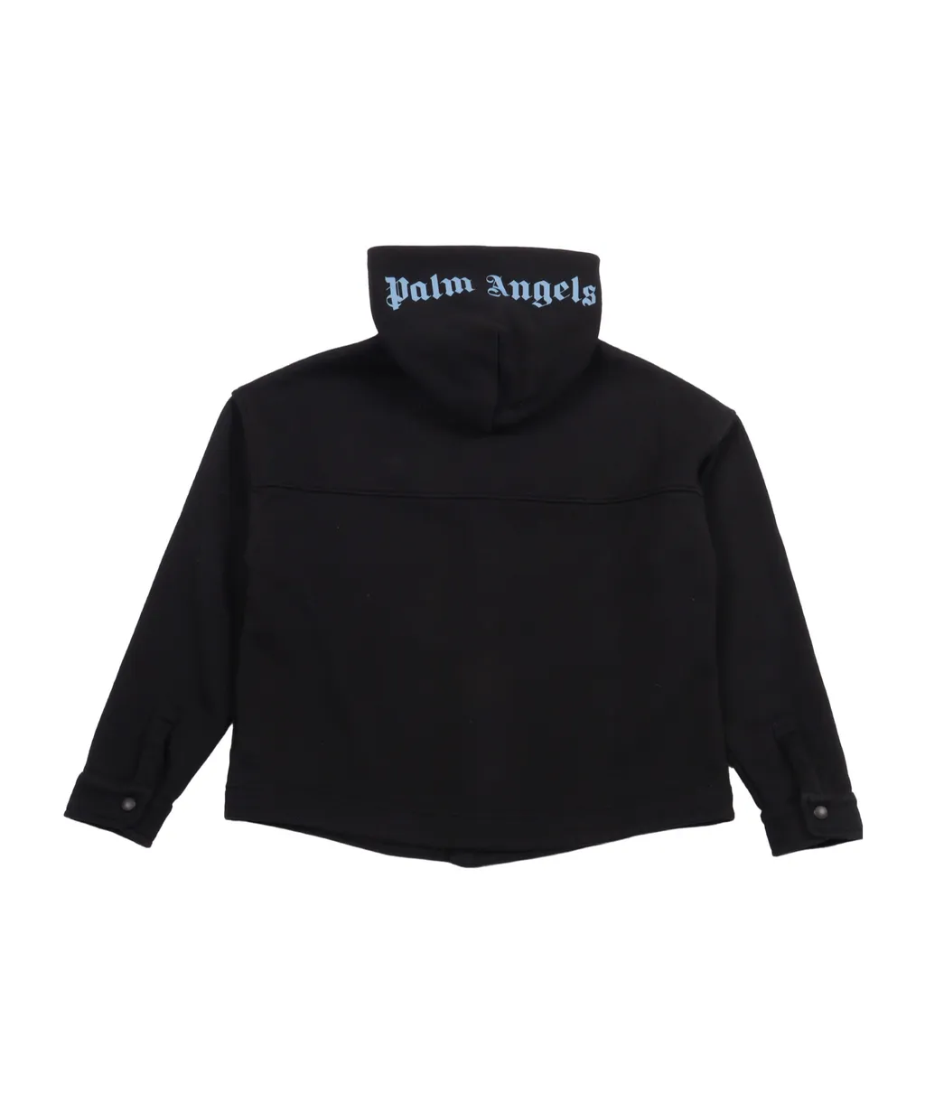 Palm Angels Kids Logo Printed Hooded Jacket