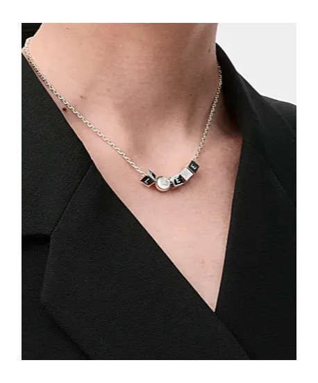 Pebble Cube Sterling Silver Necklace