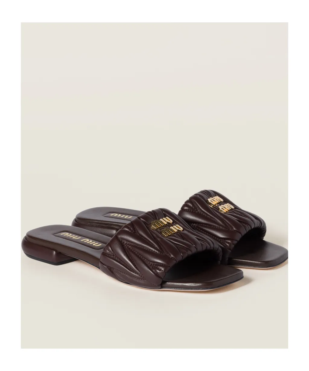 Matelassé Nappa Leather Slides