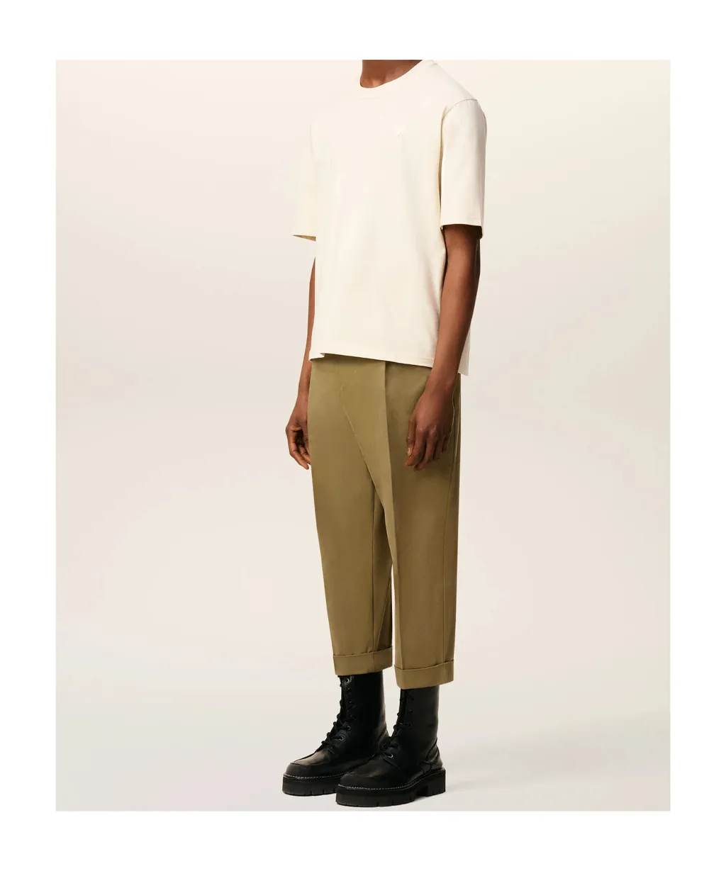 Green Cotton Carrot Oversized Trousers