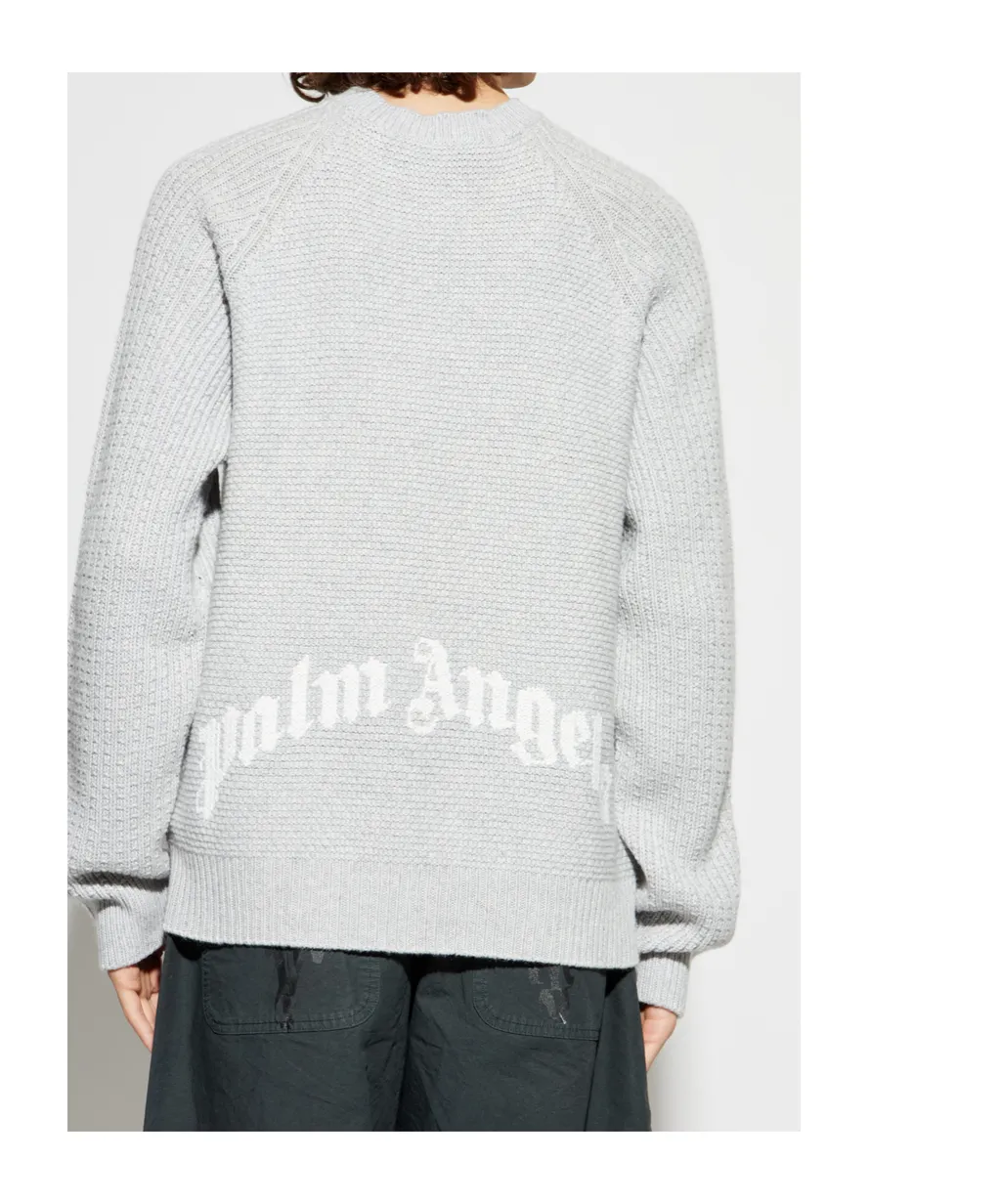 Palm Angels Curved Logo Knitted Jumper