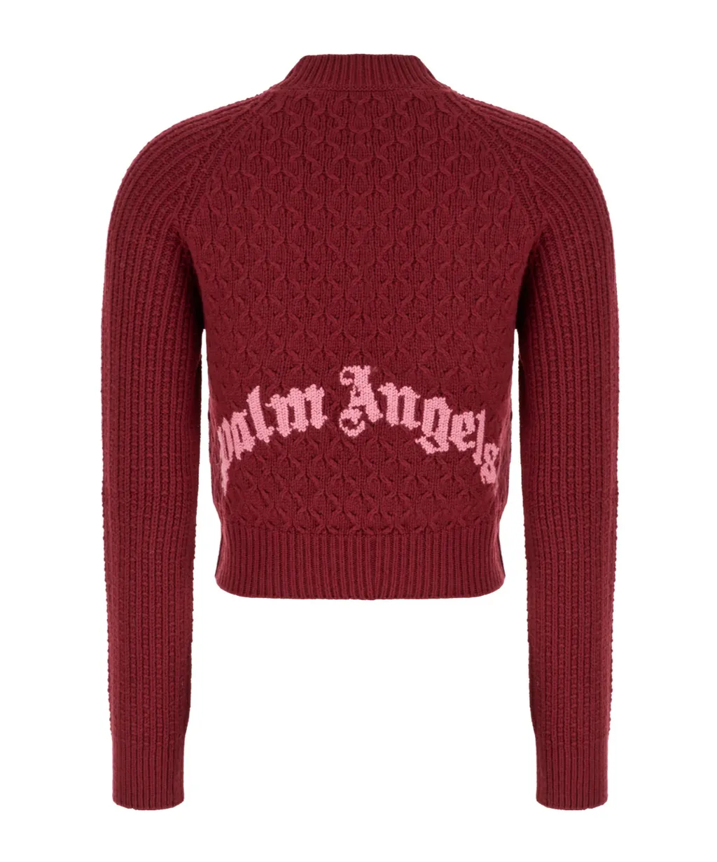 Curved-Logo Ribbed-Panel Sweater