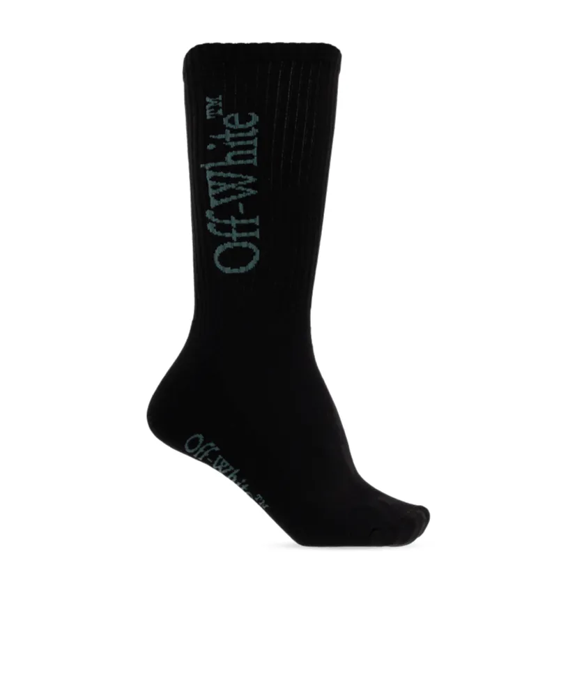 Off-White Logo Intarsia Knit Socks