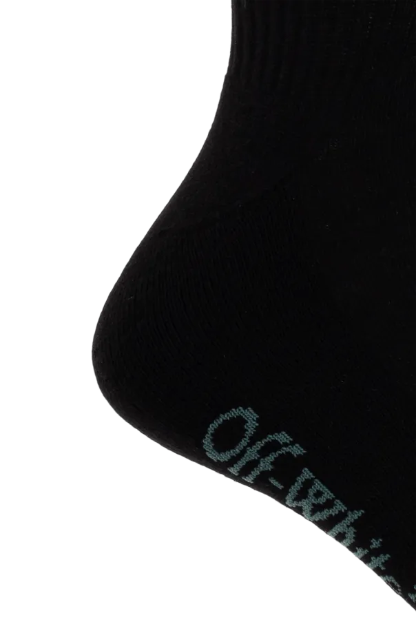Off-White Logo Intarsia Knit Socks