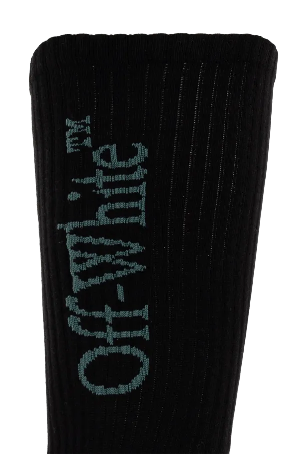 Off-White Logo Intarsia Knit Socks