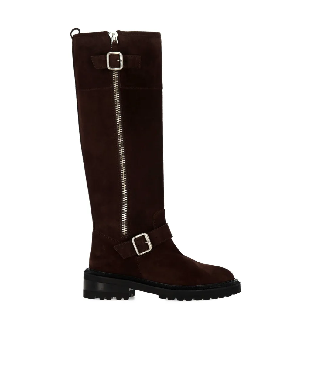 Via Roma 15 Buckled Zip Boots