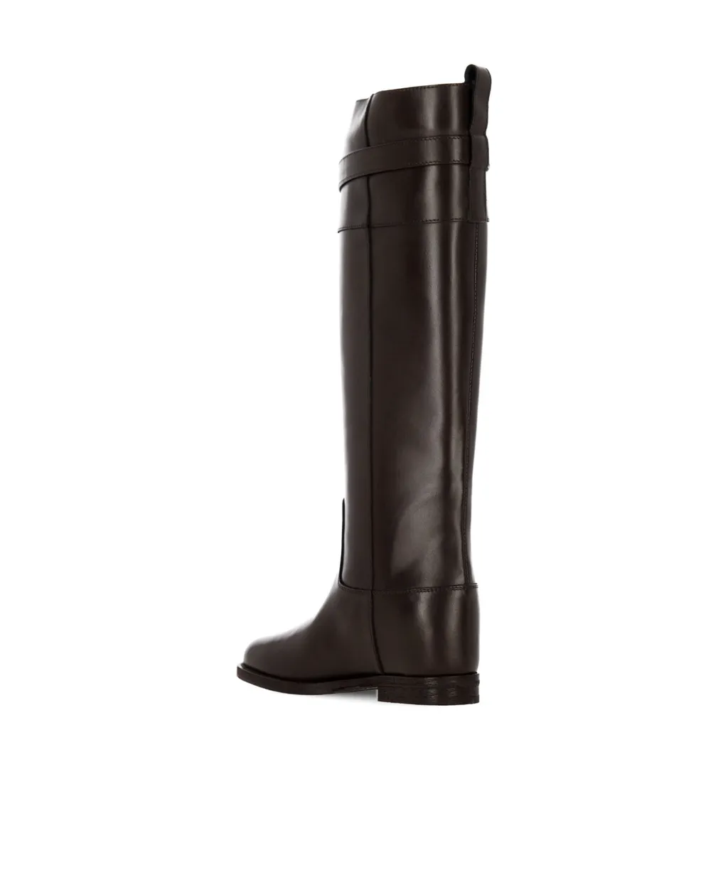 Via Roma 15 Gold Plaque Knee Boots