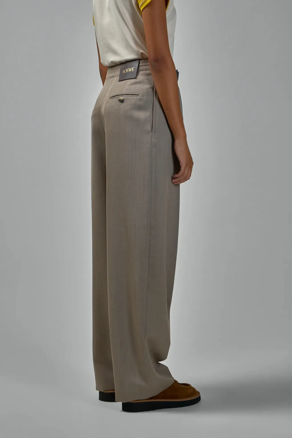 Loewe Pressed Crease Belted Trousers