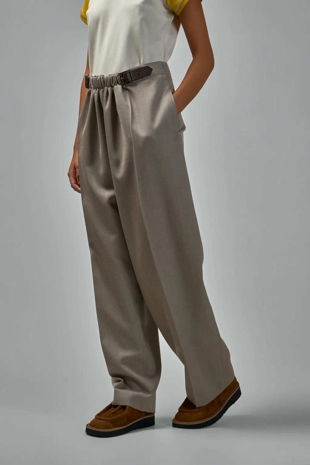 Loewe Pressed Crease Belted Trousers