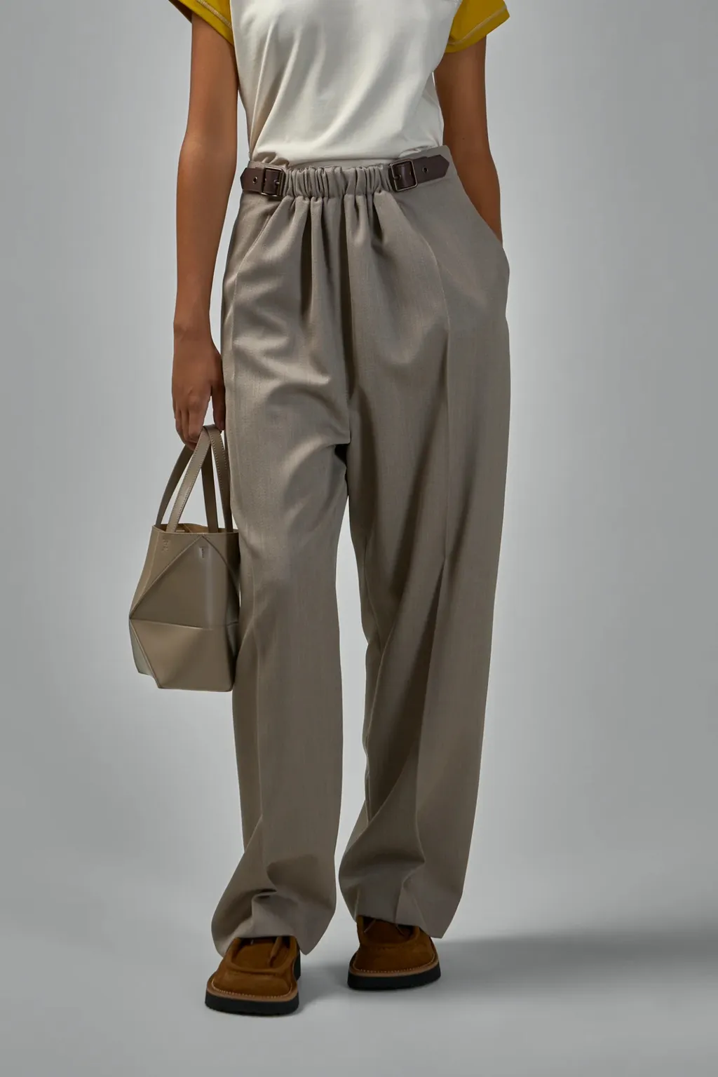 Loewe Pressed Crease Belted Trousers