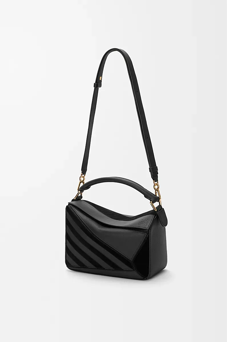 Puzzle Suede Clutch Bag