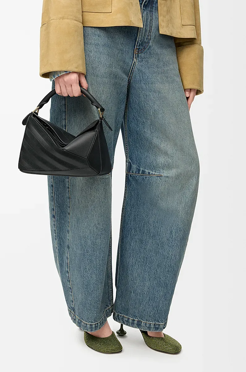 Puzzle Suede Clutch Bag