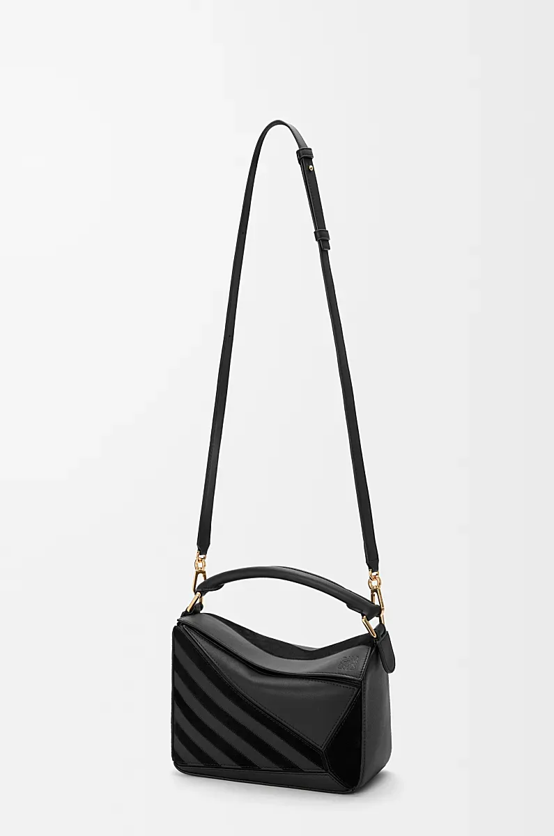 Puzzle Suede Clutch Bag
