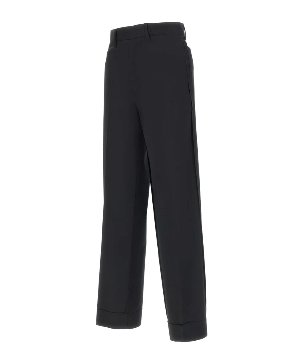 Virgin Wool-Blend Trousers