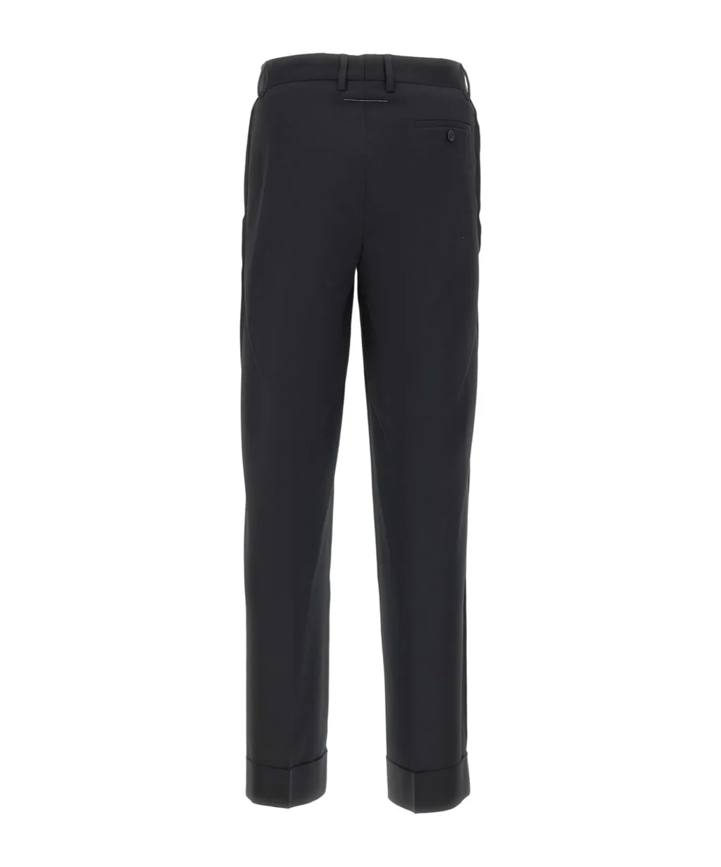 Virgin Wool-Blend Trousers
