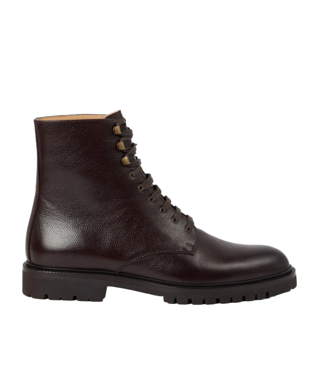 Brunello Cucinelli Round Toe Lace-Up Boots