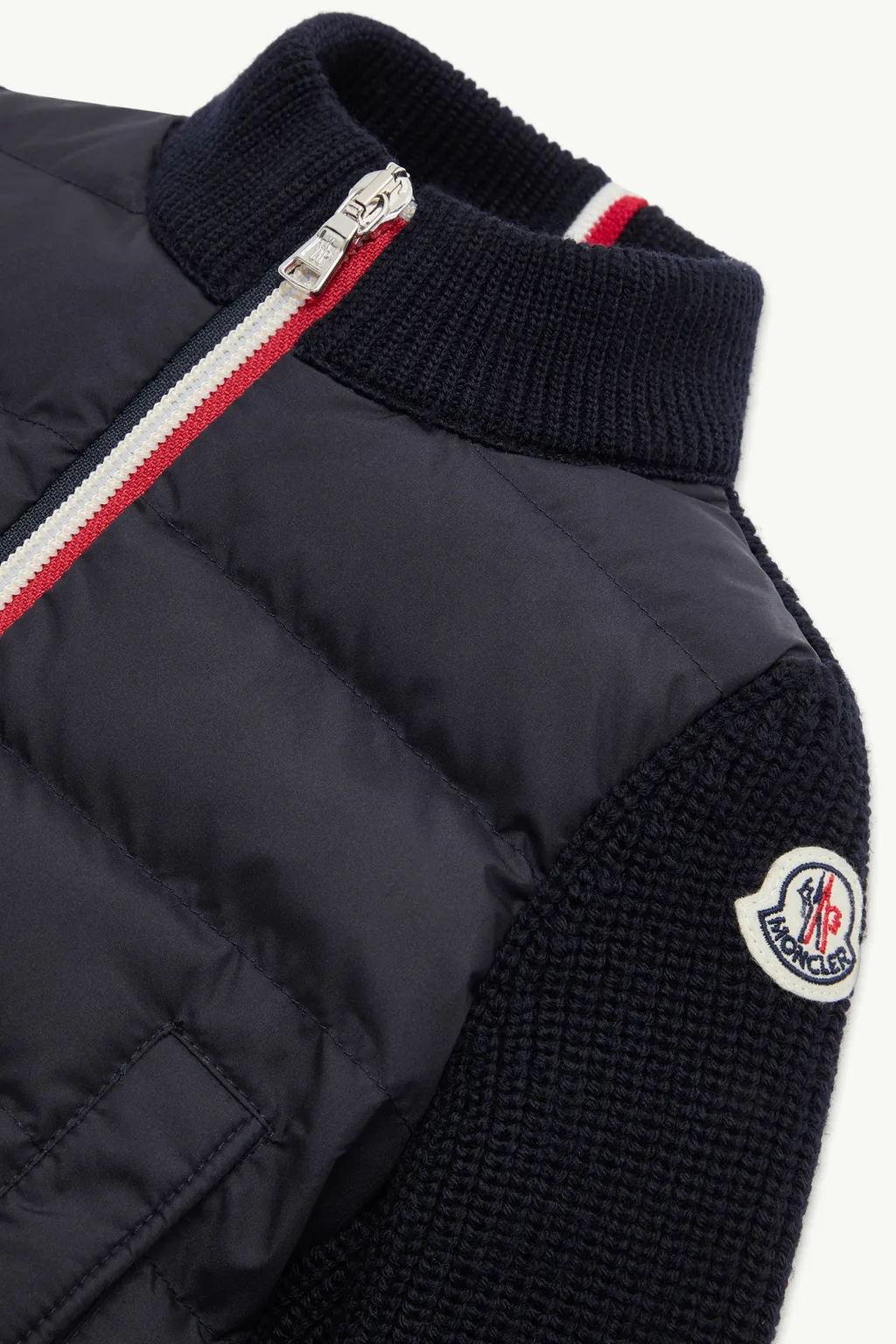 Padded Wool Zip-Up Cardigan